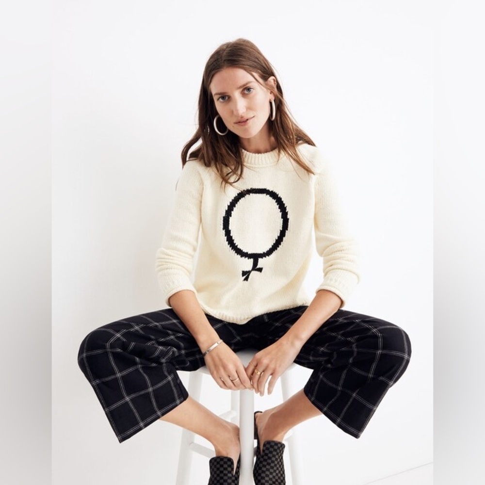 NWOT Madewell Female Symbol Keaton Pullover Sweater In Cream Size Medium